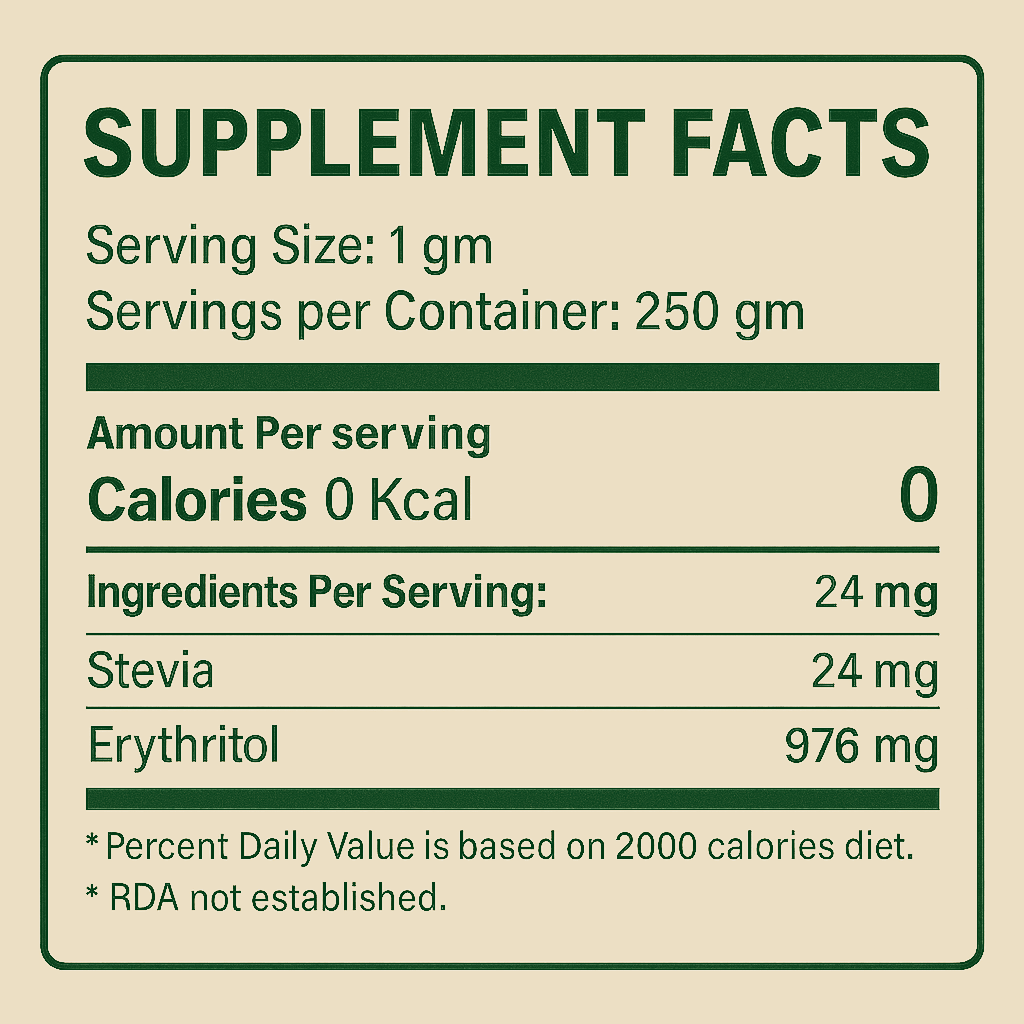 Diet Stevia Sugar Jar 250G