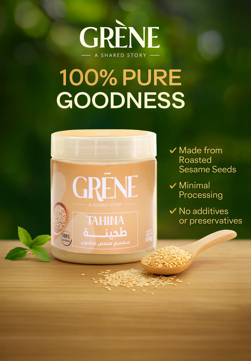 Pure Sesame Tahini 550G